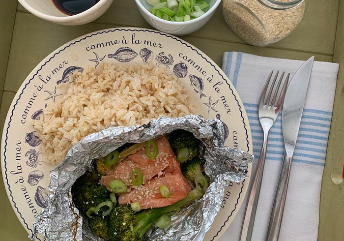 Teriyaki zalmpakketjes