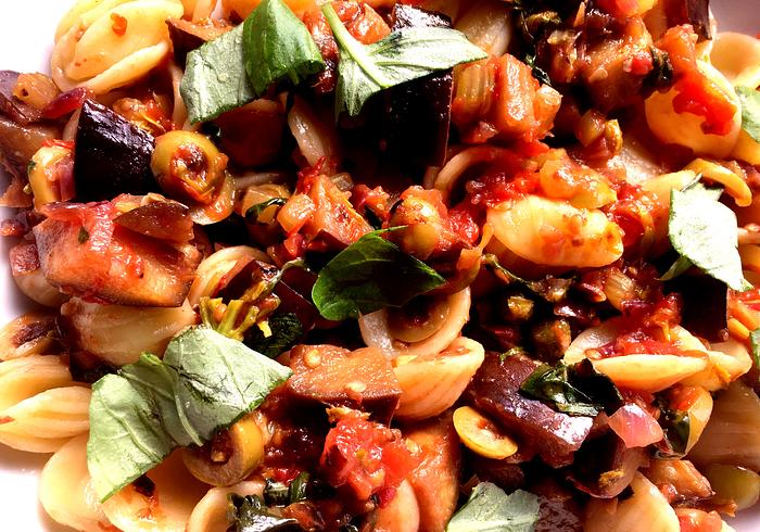 Capelli con caponata