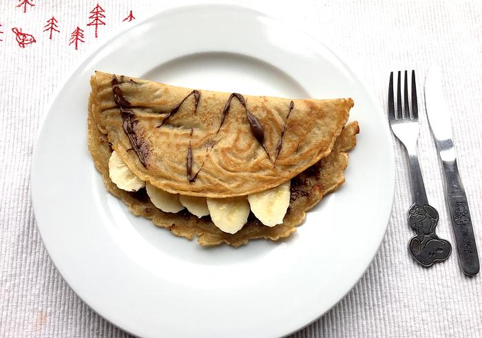 Pannenkoeken met Nutella en banaan