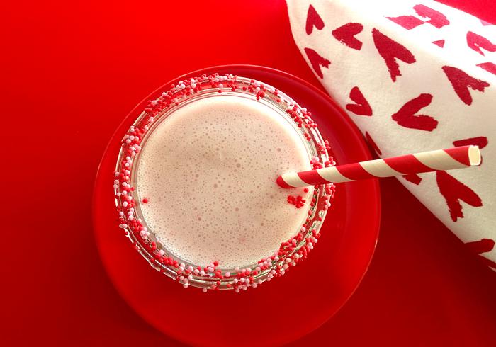 Een roze milkshake