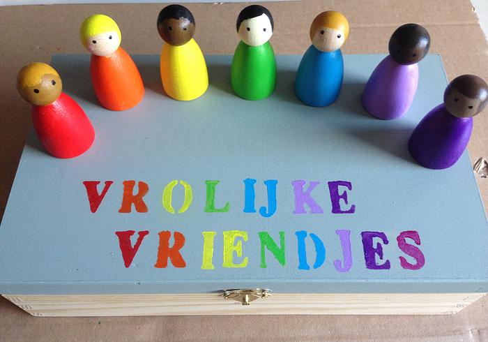 Zeven vrolijke regenboogvriendjes