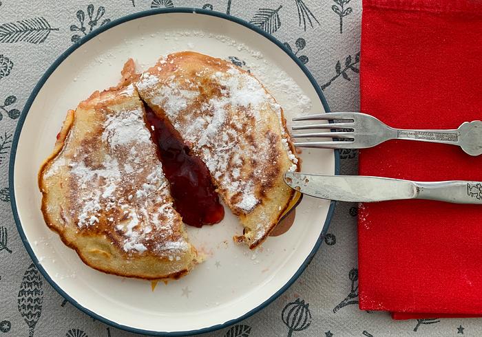 Jam donut pannenkoeken